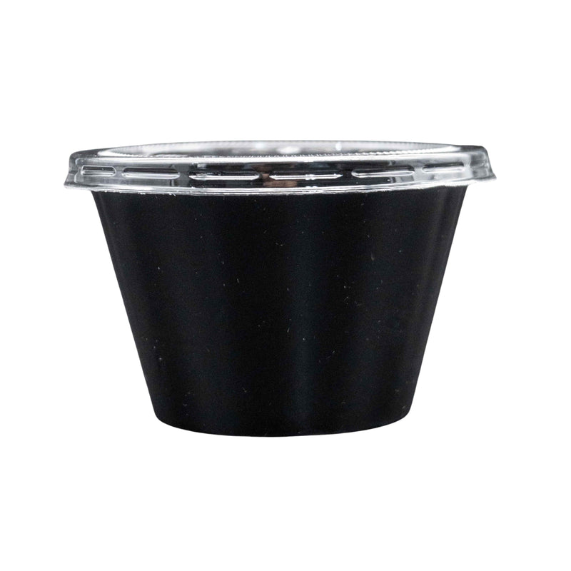 Copa Souffle 4Oz Negra C/Tapa X100Und