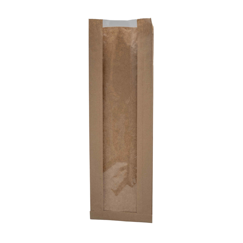 Bolsa Papel Kraft Canilla Con Ventana 3Kg X100Und