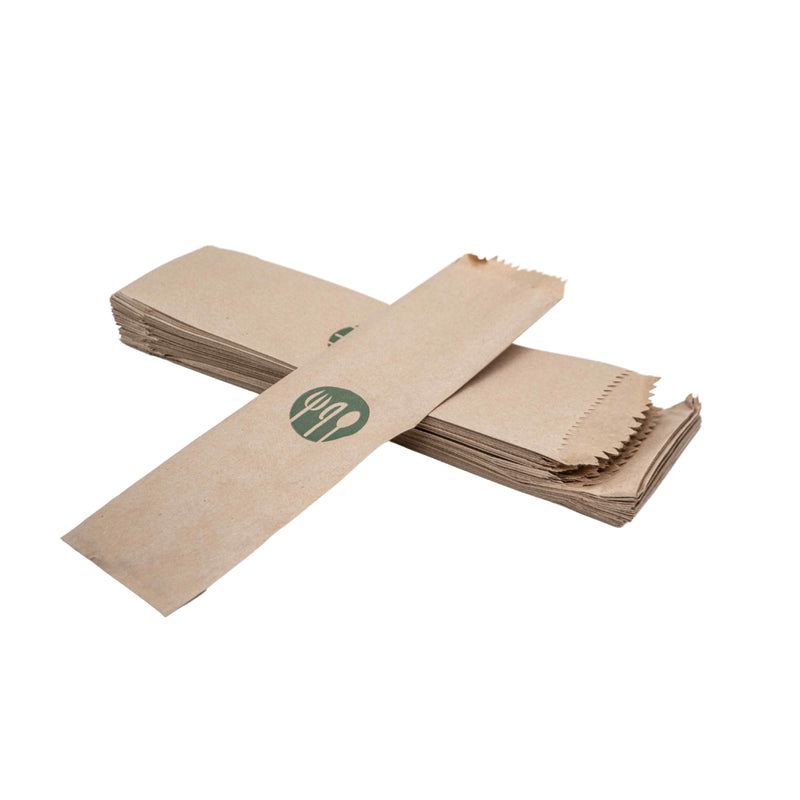 Bolsa De Papel Kraft Para Cubiertos (7Cm A X 25 Cm L)