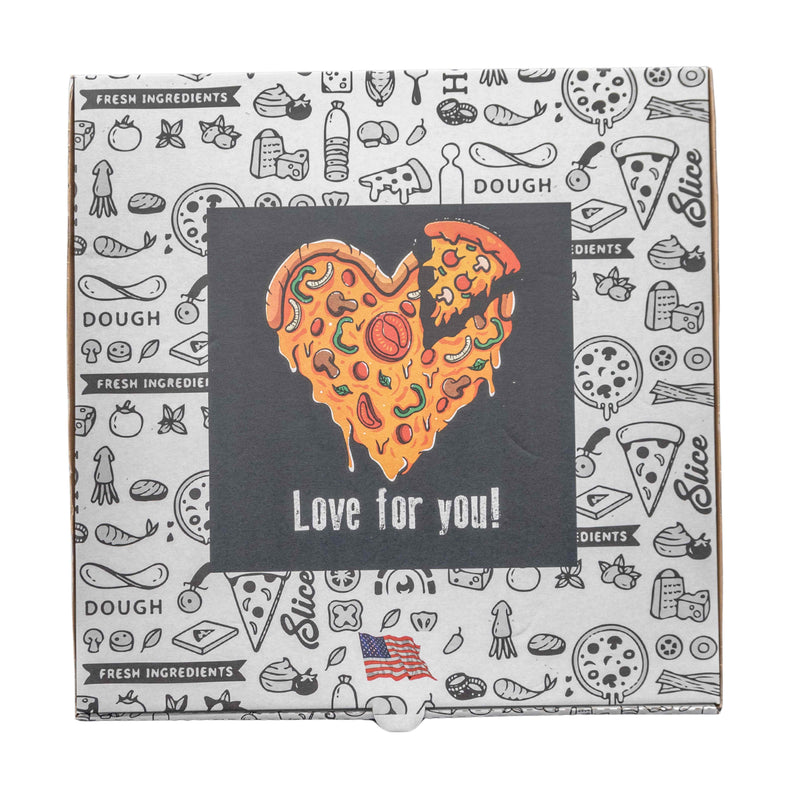 Caja De Pizza Corazon Corrugada Blanca  33X33