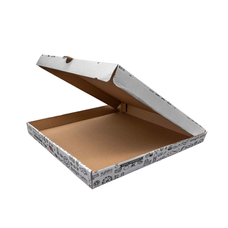 Caja De Pizza Corazon Corrugada Blanca  33X33