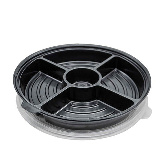 Cont. 4 Divisiones Negro Con Tapa Resq (1X50 Unid)