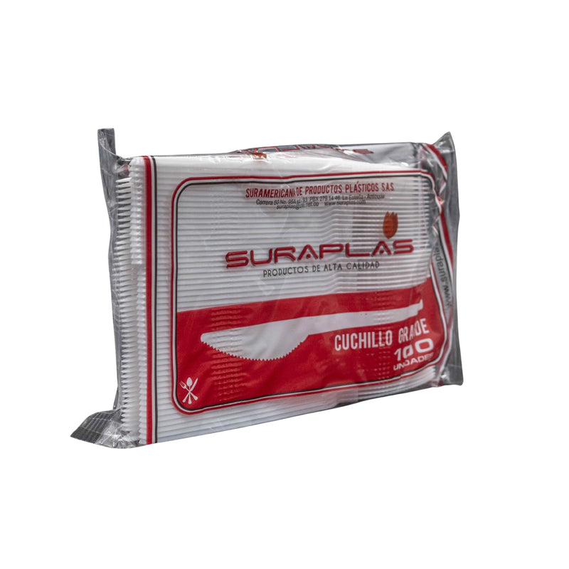Cuchillo Suraplast Blanco Paq X100 Unid