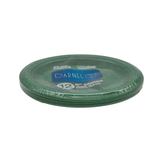 Platos Plasticos 15.5 Cm 6" Color Verde Vivo Darnell