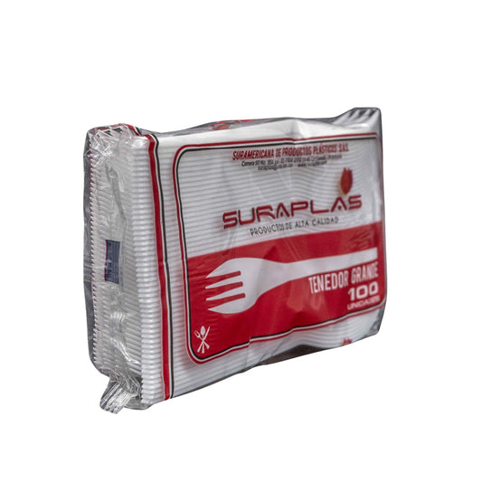 Tenedor Suraplast Blanco Paq X100 Unid