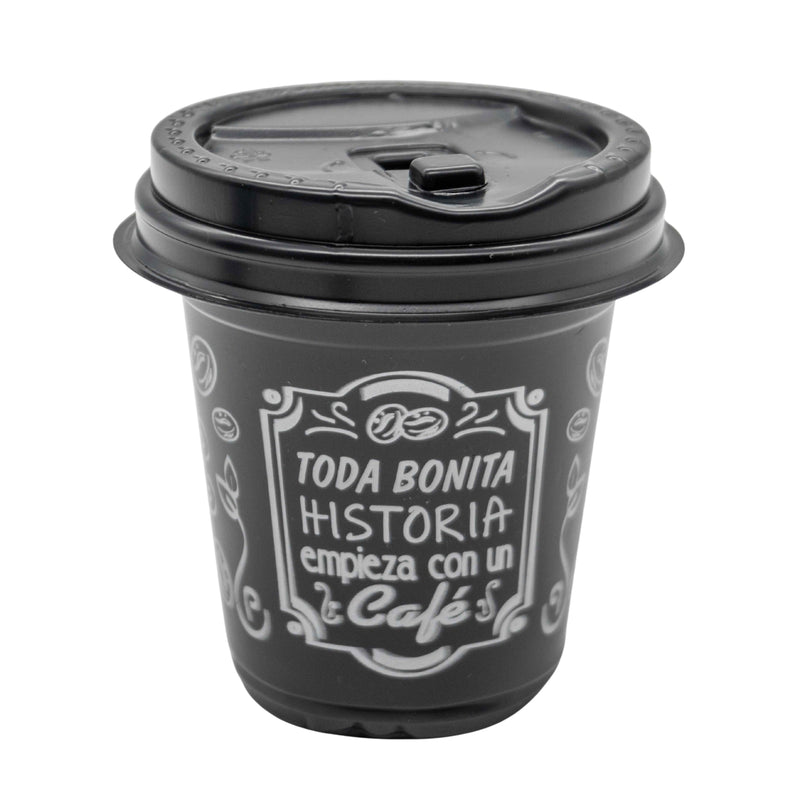 Vasos V.6 Histori Negro Plastico P/Cafe Selva