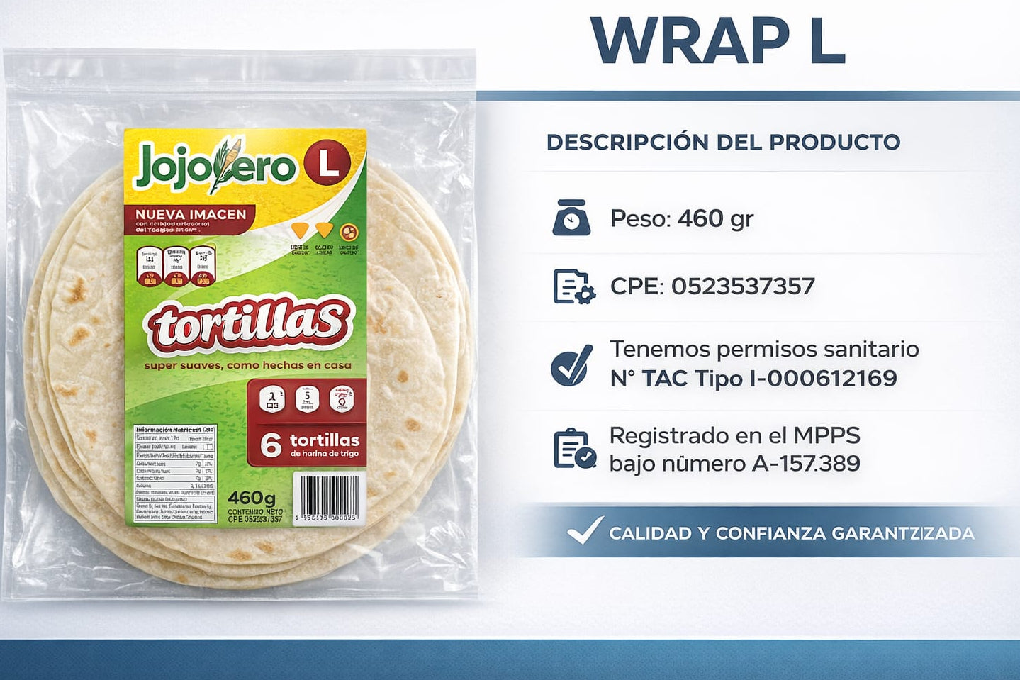 Wrap Jojotero L 460 gr x 6